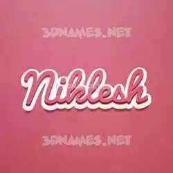 niklesh in Red Scribble style - 3D name wallpaper