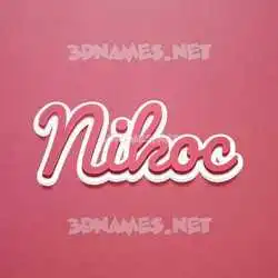 nikoc in Red Scribble style - 3D name wallpaper