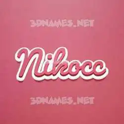 nikocc in Red Scribble style - 3D name wallpaper