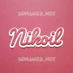 nikoil in Red Scribble style - 3D name wallpaper