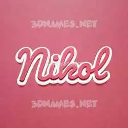nikol in Red Scribble style - 3D name wallpaper