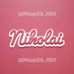 nikolai in Red Scribble style - 3D name wallpaper