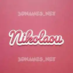 nikolaou in Red Scribble style - 3D name wallpaper