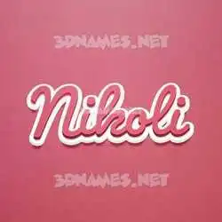 nikoli in Red Scribble style - 3D name wallpaper