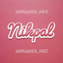 nikpal in Red Scribble style - 3D name wallpaper
