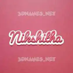 nikshitha in Red Scribble style - 3D name wallpaper