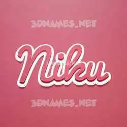 niku in Red Scribble style - 3D name wallpaper