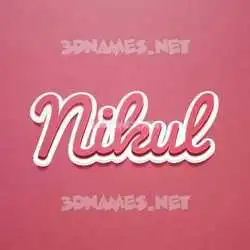 nikul in Red Scribble style - 3D name wallpaper