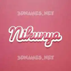 nikunya in Red Scribble style - 3D name wallpaper