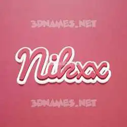 nikxx in Red Scribble style - 3D name wallpaper