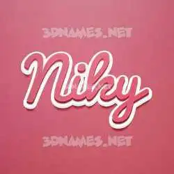 niky in Red Scribble style - 3D name wallpaper