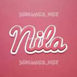 nila in Red Scribble style - 3D name wallpaper