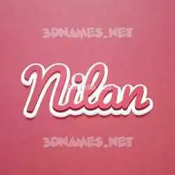 nilan in Red Scribble style - 3D name wallpaper