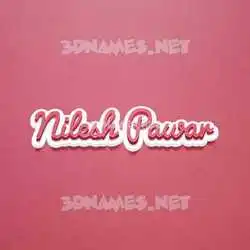 nilesh pawar in Red Scribble style - 3D name wallpaper