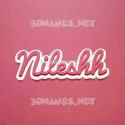 nileshh in Red Scribble style - 3D name wallpaper