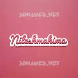 nileshmahima in Red Scribble style - 3D name wallpaper
