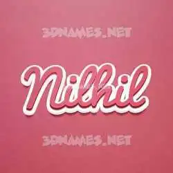 nilhil in Red Scribble style - 3D name wallpaper