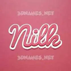 nilk in Red Scribble style - 3D name wallpaper