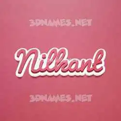 nilkant in Red Scribble style - 3D name wallpaper