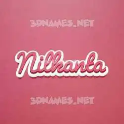 nilkanta in Red Scribble style - 3D name wallpaper