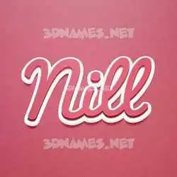 nill in Red Scribble style - 3D name wallpaper