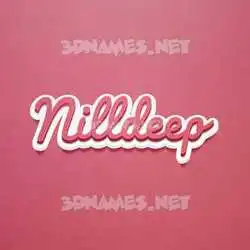 nilldeep in Red Scribble style - 3D name wallpaper