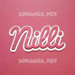 nilli in Red Scribble style - 3D name wallpaper