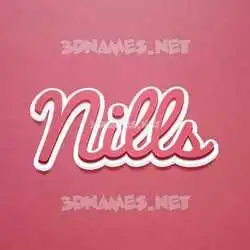 nills in Red Scribble style - 3D name wallpaper