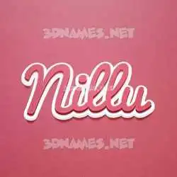 nillu in Red Scribble style - 3D name wallpaper