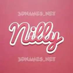 nilly in Red Scribble style - 3D name wallpaper