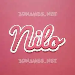 nilo in Red Scribble style - 3D name wallpaper