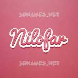 nilofar in Red Scribble style - 3D name wallpaper