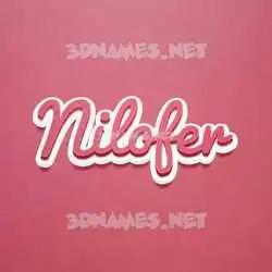 nilofer in Red Scribble style - 3D name wallpaper