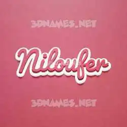 niloufer in Red Scribble style - 3D name wallpaper