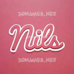 nils in Red Scribble style - 3D name wallpaper