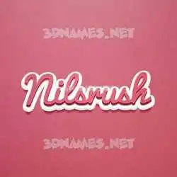 nilsrush in Red Scribble style - 3D name wallpaper