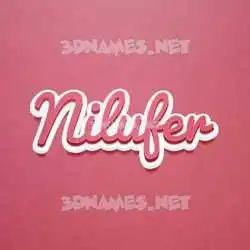 nilufer in Red Scribble style - 3D name wallpaper