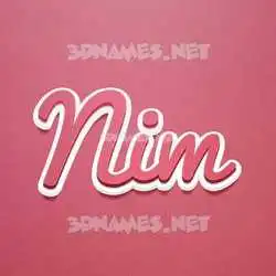 nim in Red Scribble style - 3D name wallpaper