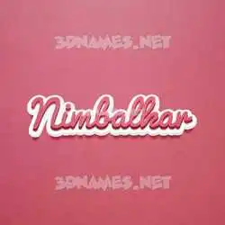 nimbalkar in Red Scribble style - 3D name wallpaper