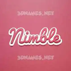 nimble in Red Scribble style - 3D name wallpaper