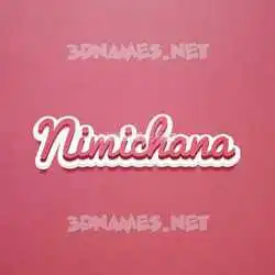 nimichana in Red Scribble style - 3D name wallpaper