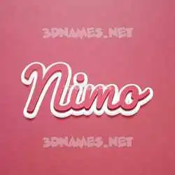 nimo in Red Scribble style - 3D name wallpaper