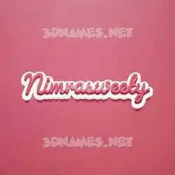 nimrasweety in Red Scribble style - 3D name wallpaper