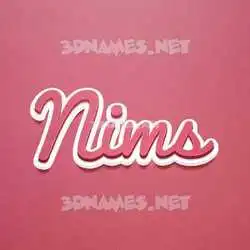 nims in Red Scribble style - 3D name wallpaper