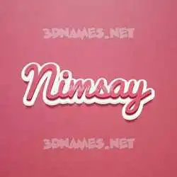nimsay in Red Scribble style - 3D name wallpaper