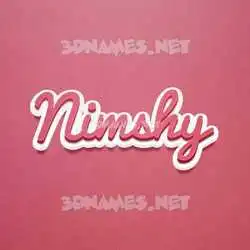 nimshy in Red Scribble style - 3D name wallpaper