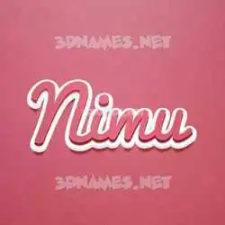nimu in Red Scribble style - 3D name wallpaper
