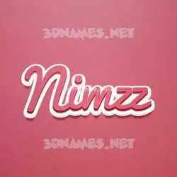 nimzz in Red Scribble style - 3D name wallpaper