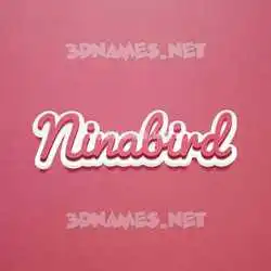 ninabird in Red Scribble style - 3D name wallpaper