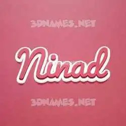 ninad in Red Scribble style - 3D name wallpaper